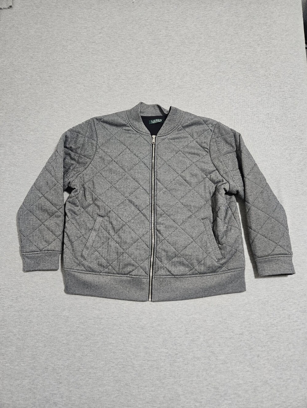 herringbone diamond-quilted bomber jacket by Lauren Ralph Lauren 2xL
